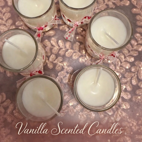 Mini organic handmade vanilla Scented White Candles - Picture 2 of 2